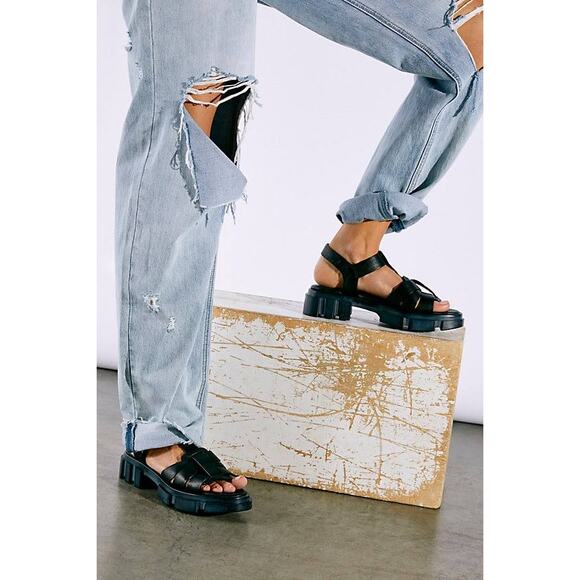 Free People Finley Brooks Sandal Black Size EU 41 US 11 - Picture 1 of 11